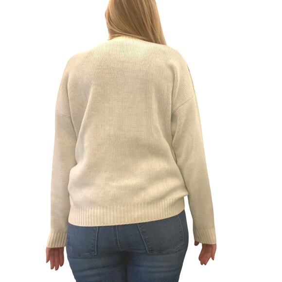 NOS 90's Vintage Oversized Cardigan Sweater with Roses size Large - Picture 4 of 5